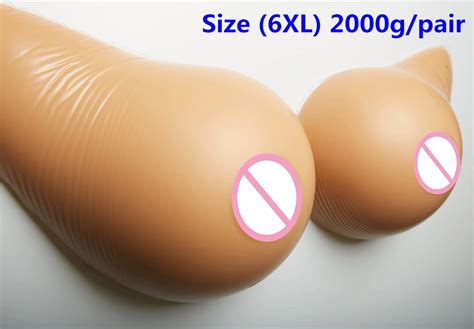 2000g Pair Silicone Breast Form Full Boobs Brown Breast Prosthesis