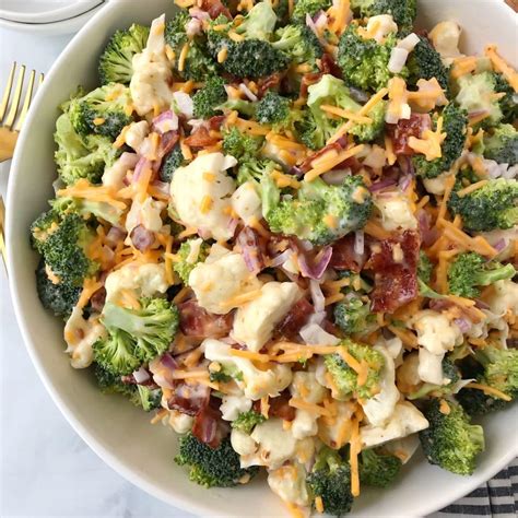 Broccoli Cauliflower Salad My Casual Pantry