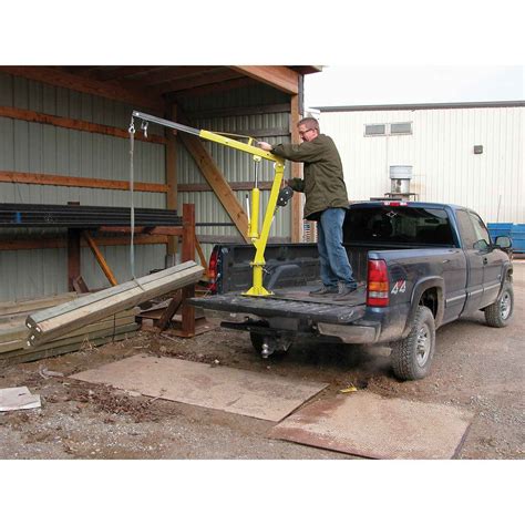 Vestil Steel Winch Operated Pickup, 1000 Lb., Trailer & Truck Jib Crane ...