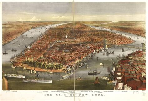 The City Of New York Map Of New York Panoramic Map New York