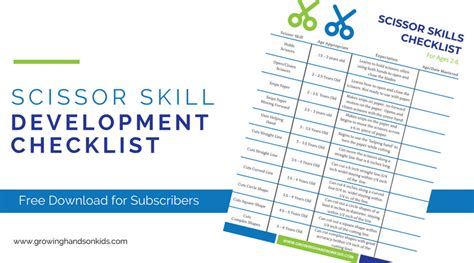 Scissor Skill Development Checklist For Ages 2 6