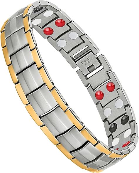 Jeracol Titanium Steel Magnetic Bracelets For Men Element Double Row