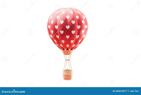 Hot Air Balloon And Love Heart Shape D Rendering Stock Illustration