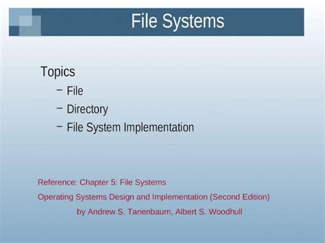 Ppt File Systems Topics File Directory File System Implementation