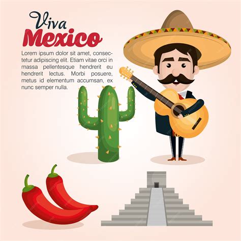 Premium Vector Viva Mexico Poster Celebration Vector Illustration Design