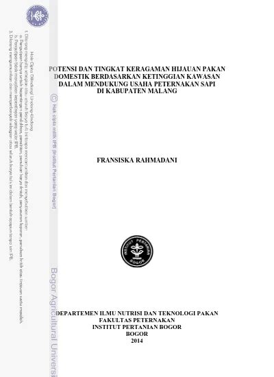 POTENSI DAN TINGKAT KERAGAMAN HIJAUAN PAKAN DOMESTIK BERDASARKAN