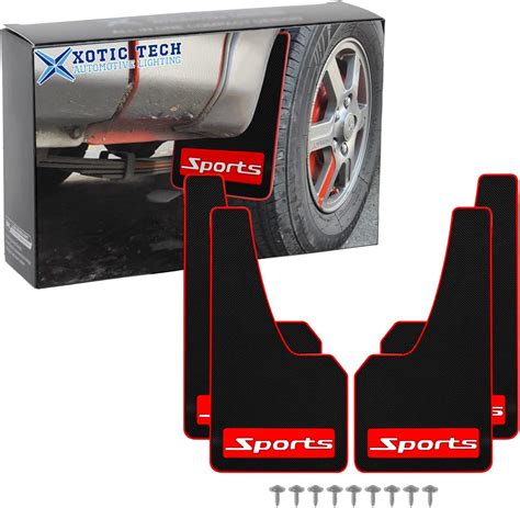 Xotic Tech 4pcs Front And Rear Mud Flaps Splash Guards Fender Mudflap Mudguards Universal For Car