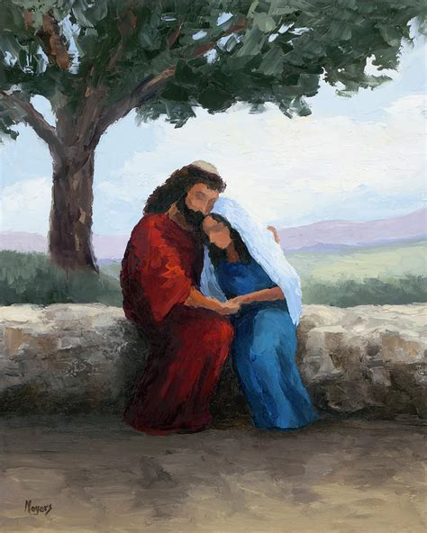 Joseph Takes Mary Painting By Mike Moyers Fine Art America