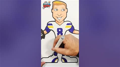 🏈 How To Draw Kirk Cousins Of The Minnesota Vikings Nfl Football Team