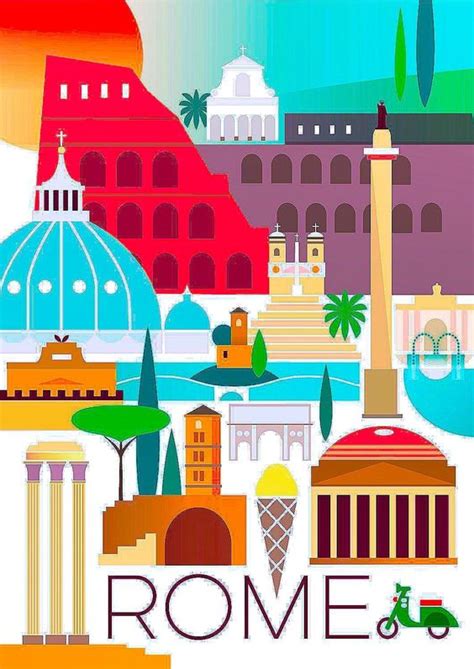 Solve Travel Poster For Rome Italy Jigsaw Puzzle Online With 117 Pieces