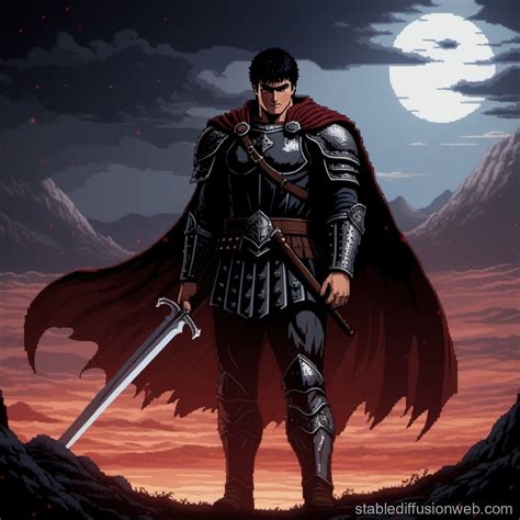 Guts from Berserk as Pixel Art | Stable Diffusion Online