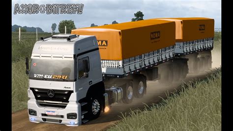 ETS2 AXOR 2544 6x4 BITREM 9 EIXOS SALIENDO DE LA FAZENDA CAMPO