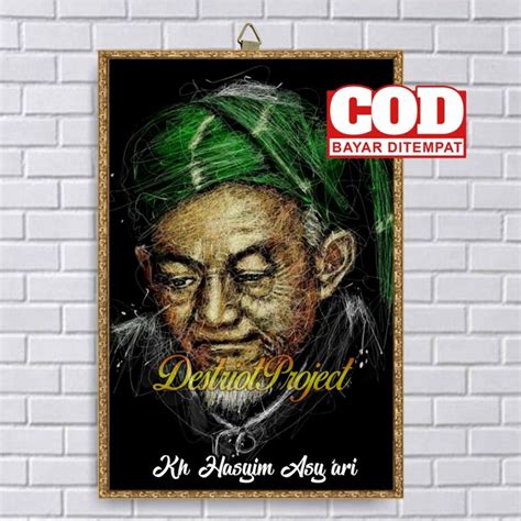 POSTER KAYU KH HASYIM ASY ARI FOTO KH HASYIM ASYARI POSTER ULAMA