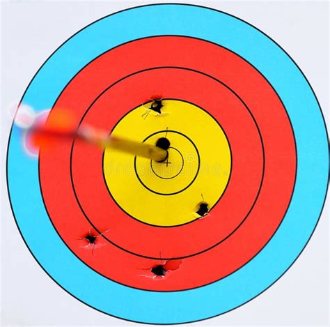 Archery target with arrow stock photo. Image of pursuit - 30310330