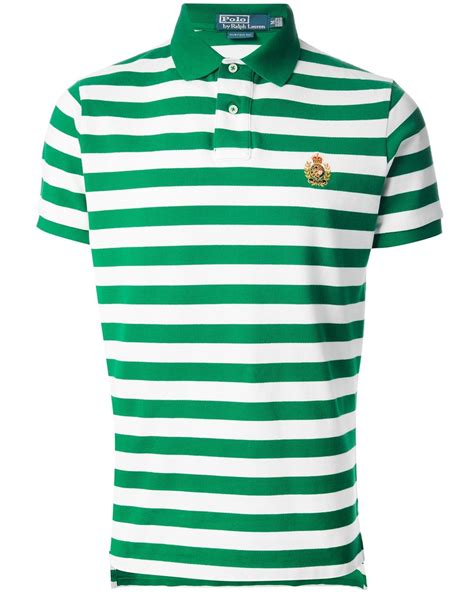 Polo Ralph Lauren Striped Polo Shirt In Green For Men Lyst