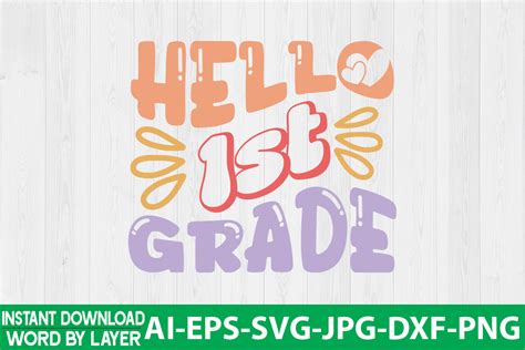 Hello St Grade Retro Design Graphic By Jpstock Creative Fabrica