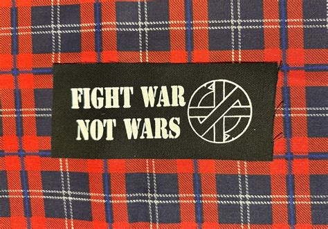 Crass Fight War Diy Patch Punk Crust Black Flag Off Leftover Crack Oi