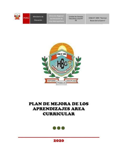 Plan de mejora de os aprendizajes área curricular Unidocs uDocz