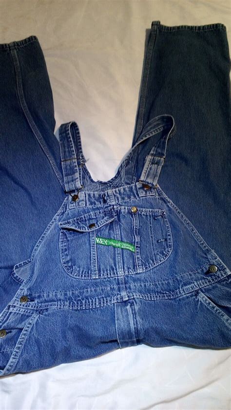 Vintage Key Imperial Work Farm Trucker Bib Overalls M Gem