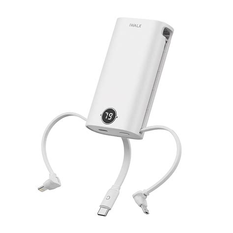 Iwalk Powersquid 9000mah Ultra Compact Usb C Power Bank With 3 Built In Cables And Fast Charging