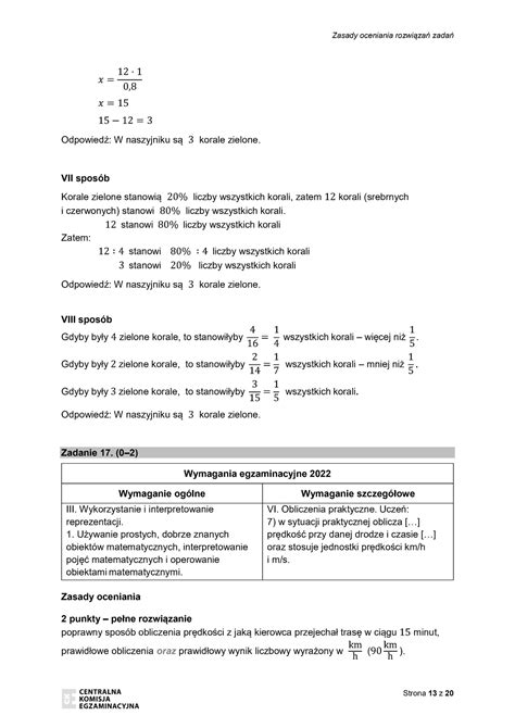 Galeria Zasady Oceniania Odpowiedzi Matematyka Egzamin