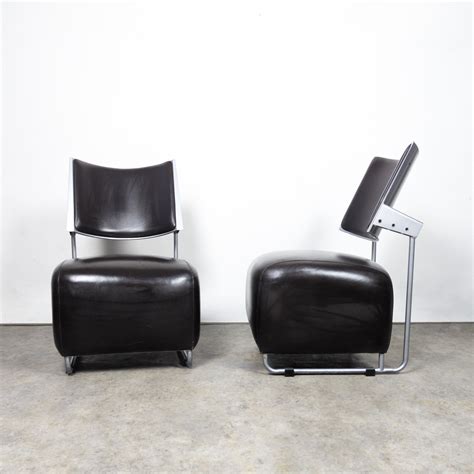 Postmodern Oskar Leather Easy Chairs By Harri Korhonen For Inno 272528