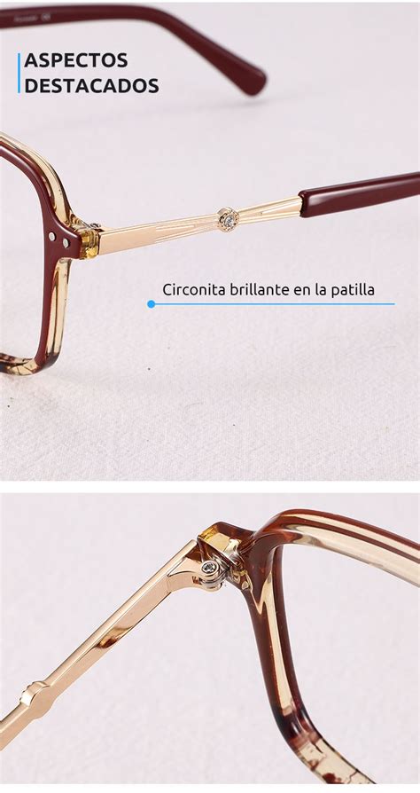 Lentes oftálmicos Mujer Fiona60138 con Armazón Grande de Tr Metal