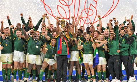 WATCH Rugby Champions South Africa Lift Webb Ellis Cup For The Fourth