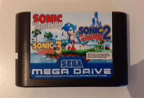 Sonic The Hedgehog 3 In 1 Sega Mega Drive Game Cartridge Repro Etsy UK