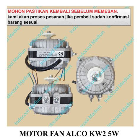 Jual DINAMO MOTOR KIPAS KULKAS SHOWCASE FAN ALCO MOTOR FAN ALCO KW2 5W