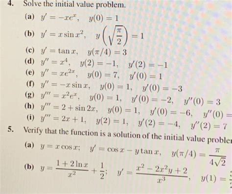 Solved 4 Solve The Initial Value Problem A