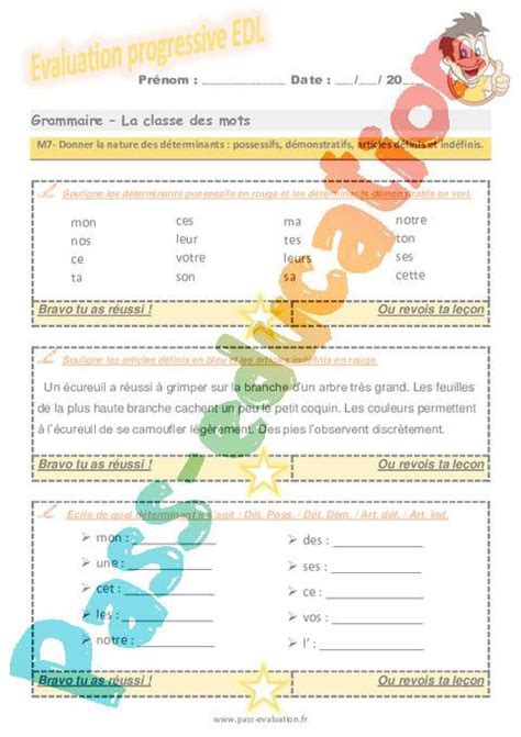 La Nature Des Déterminants Possessifs Démonstratifs Articles