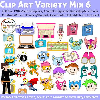Teacher and School Clip Art Variety Mix 6, Education Clip Art, Clipart ...