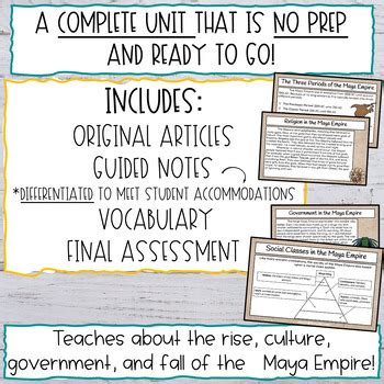 Th Grade Maya Empire Differentiated Guided Notes Teaching Slides More