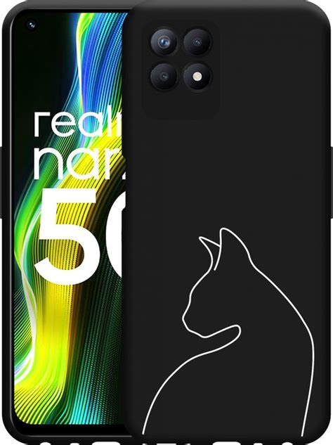 Realme Narzo Hoesje Zwart Kattencontour Ii Designed By Cazy Bol