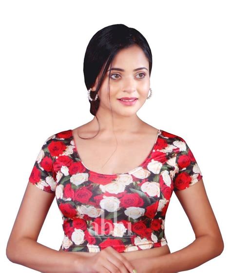 Multicolor Hand Work Short Sleeve Cotton Printed Blouse Size 38 At Rs