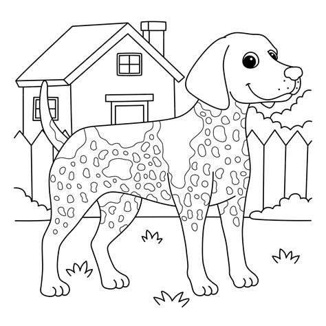 Coloriage Chien Braque Allemand à Poil Court Vecteur Premium