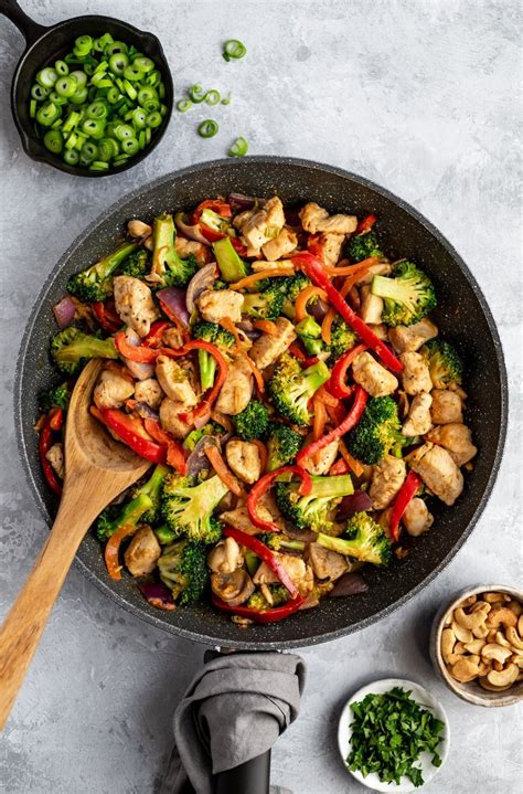 Ginger Cashew Chicken Stir Fry Ambitious Kitchen