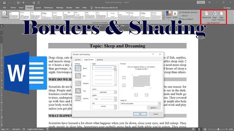 How To Use Borders And Shading In Microsoft Word YouTube