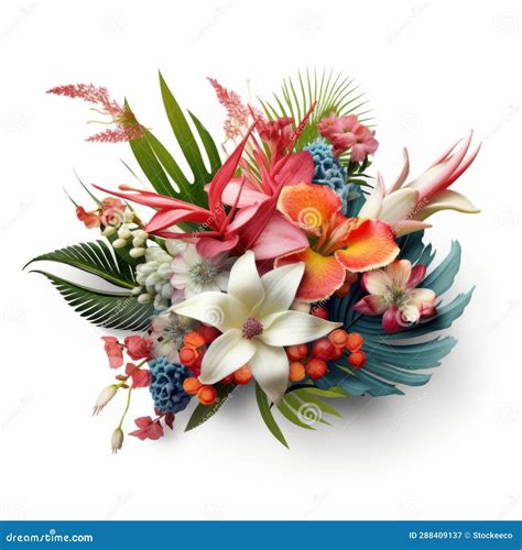 Ultra Realistic 4k Tropical Flower Arrangement Digital Art Techniques