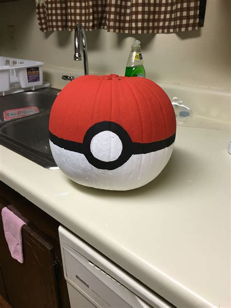 Diy Pokemon Ball Pumpkin Halloween Pumpkins Painted Pokemon