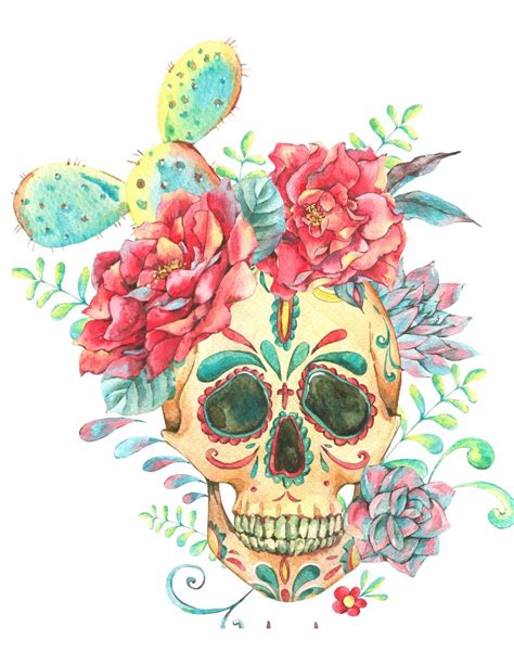 A Beautiful Unusual Sugar Skull This Is Part Of A Set Of Sugar Skull Stationery 4 Different