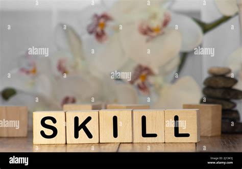 Skills Word Made With Building Blocks Isolated On White Stock Photo Alamy