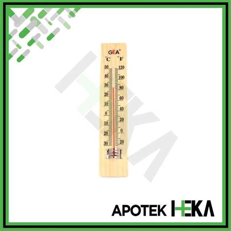 Jual Gea Thermometer Wooden S 092 Termometer Dinding Model Kayu Di