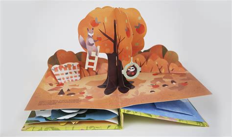 Four Seasons Pop Up Book Moon Qi Diy Pop Up Book Diy Book Libros