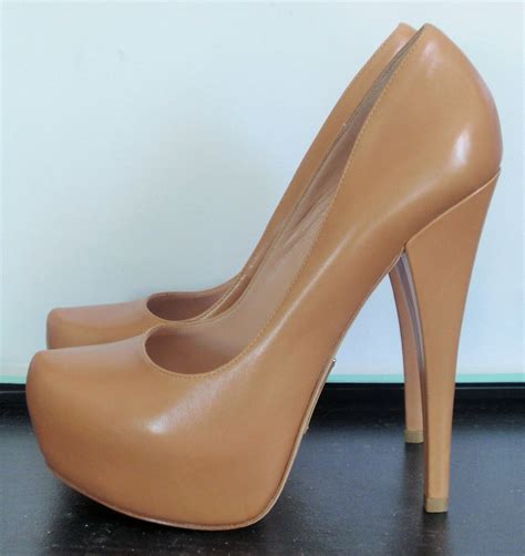 ALEJANDRO INGELMO Womens Nude Leather Platform Heels 7 5 NWB Stiletto