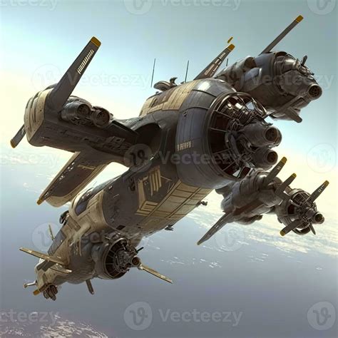 Futuristic military aircraft design, war military air craft, sci-fi ...