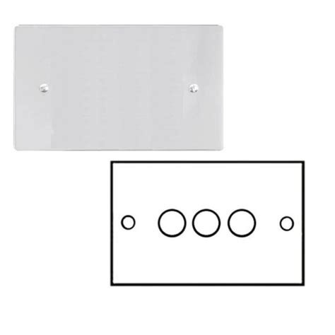 3 Gang 10 120W Trailing Edge LED Dimmer In Polished Chrome Flat