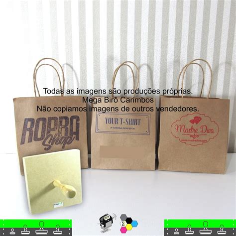 Kit Carimbo Para Personalizar Sacolas Kraft N Elo