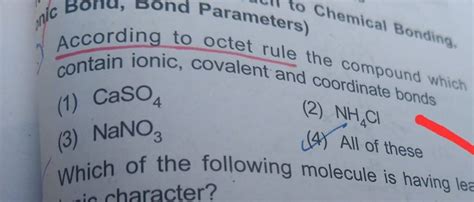 Bond 5ond Parameters Chemical Bonding According To Octet Rule The Comp